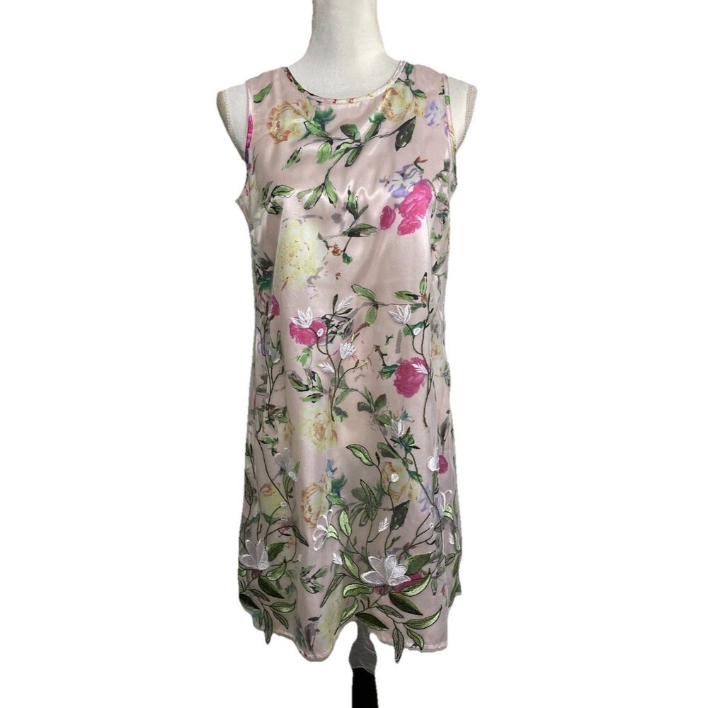 Spense Embroidered Floral Cottagecore Girly Pink Blush Spring Dress -Size 4
